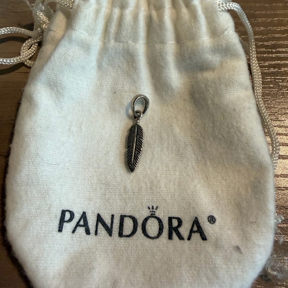 Pandora Silver Feather Dangle Charm
